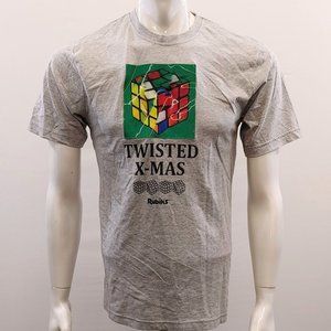 Rubiks Twisted X-Mas Graphic T Shirt Men's Size S